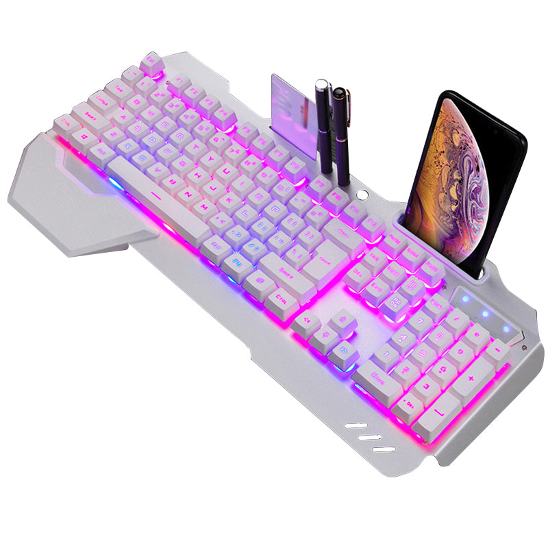 Load image into Gallery viewer, ErgonomicWired Gaming Keyboard with RGB Backlight Phone Holder
