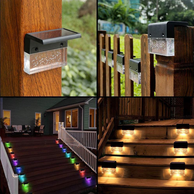 Load image into Gallery viewer, Waterproof New RGB LED Solar Light Step Fence Light
