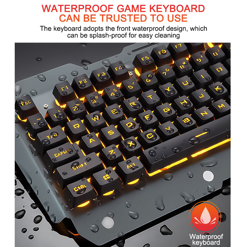 Load image into Gallery viewer, ErgonomicWired Gaming Keyboard with RGB Backlight Phone Holder

