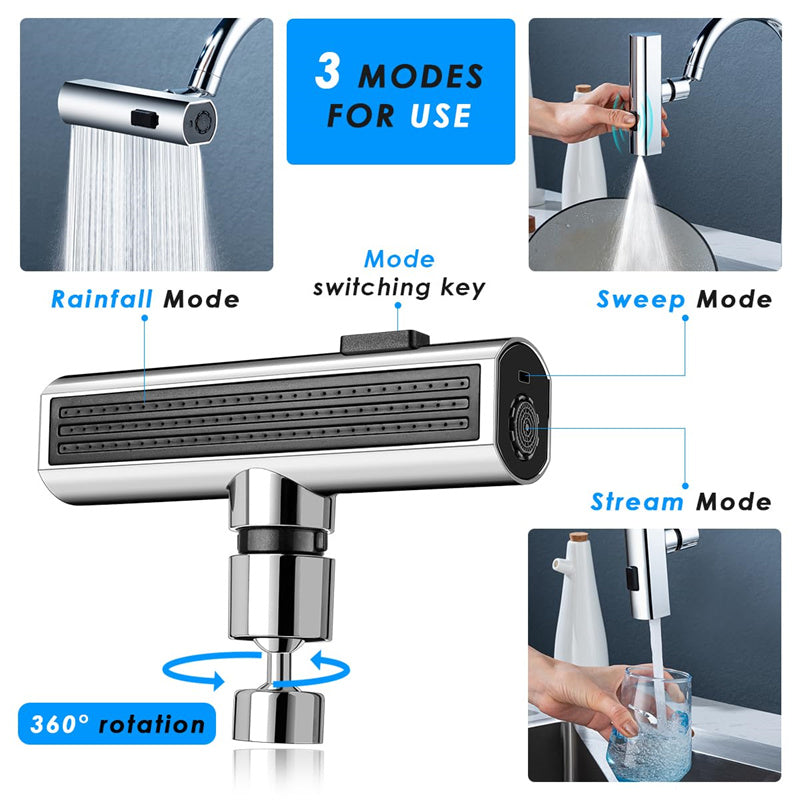 Load image into Gallery viewer, Kitchen Faucet Waterfall Outlet Splash Proof Universal Rotating Bubbler Multifunctional Water Nozzle Extension Kitchen Gadgets
