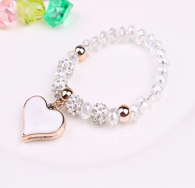 Load image into Gallery viewer, Elastic Crystal  Bracelet &amp; Bangle Heart Bracelets
