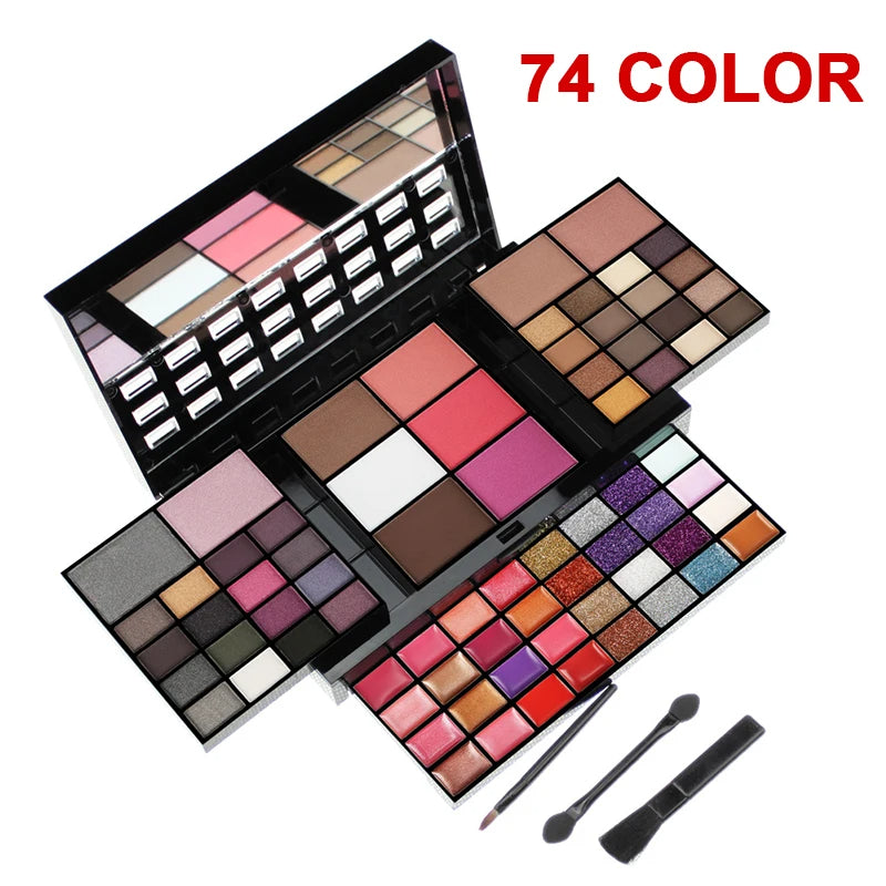 Load image into Gallery viewer, 74 Colors Makeup Set Lip Gloss Blush Eyeshadow Highlight Combination Plate Wholesale Makeup Set
