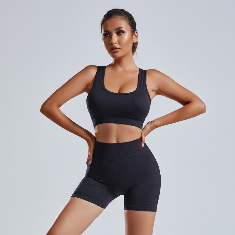 Load image into Gallery viewer, 2pcs Yoga Set Women&#39;s Vest And Shorts Tracksuit Seamless Workout Sportswear Gym Clothing High Waist Leggings Fitness Sports Suits
